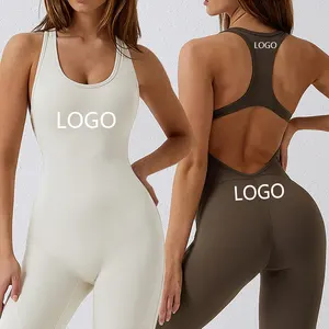 Combinaison Femme Seksi Mode Melar Lembut Halus Backless Menari Kebugaran Pakaian Bermain Yoga Satu Potong Ukuran Besar Jumpsuits