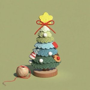 Kerstboomvormige Gehaakte Pop Sleutelhanger Creatieve Pasta Speelgoed Haak Een Laine Gehaakte Garenset Breien Ambachtelijke Benodigdheden - Product Image 6