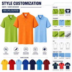 Impression numérique de logo personnalisé pour chemise homme, 180 grammes, tissu tricoté 100% polyester, manches courtes, couleur unie, respirant, séchage rapide - Product Image 5