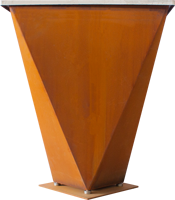 Nouveau design de barbecue d'extérieur en acier corten, barbecue au bois, foyer avec table
