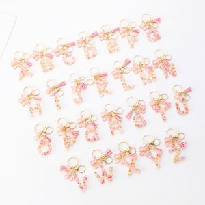 26 Letter Resin <b>Initial</b> With Tassel Butterfly Pendant Key <b>Ring</b> for Women's Bag Elegant Keychain Accessory - Product Image 5