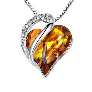 2024 amor eterno infinito amor corazón colgante collar 12 piedra de nacimiento cristal aniversario cumpleaños madre Collar para regalo - Product Image 2