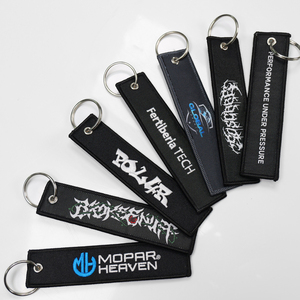 Porte-clés en tissu tissé style sportif, design d'usine certifié, broderie anime, style jet tag, avec logo lettre personnalisé - Product Image 2