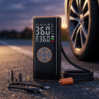 Pompe à gonfler les pneus portable en matériau ABS avec lumière LED, moniteur de pression des pneus, jauge de pression numérique, gonflage rapide