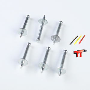 Clous à béton à actionnement par poudre, tête de 5,7 mm, tige lisse de 3,7 mm, plaqués zinc, rouges, Hit NK32, avec rondelle métallique - Product Image 1