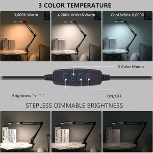Lámpara de Mesa con Pinza LED 2 en 1 con Lupa 10X, 3 Modos de Color Flexibles, 10 Niveles de Brillo, Cuidado de la Vista para Lectura y Reparación - Product Image 5