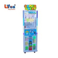 LIFUN Gamer Quest Machine à griffes d'arcade à monnayeur avec construction en métal et plastique, prise en charge de l'anglais, 5 casiers à prix