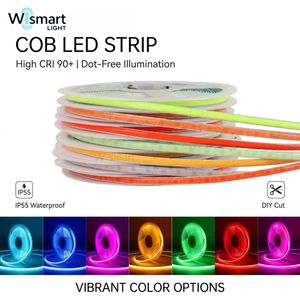 Tiras de Luces Inteligentes LED COB de 8 mm, Cinta sin Puntos de Alta Densidad, Iluminación Lineal de 12 V y 24 V <span class=keywords><strong>para</strong></span> Proyectos Residenciales, IP20 IP68 - Product Image 6