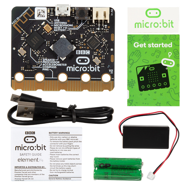 BBC Micro:Bit V2.2 Go Kit With Battery Microbit Programmable Learning Development Board Mini PC Mducation Electronic Component