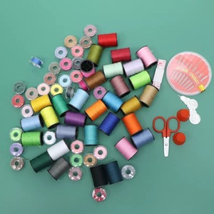 高粘着性の縫製糸キットDIYホームメンディング & クラフトプロジェクトカラフルな染めた糸はさみ測定テープ針の太もも - Product Image 5