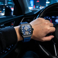Montre mécanique automatique squelette pour homme, montre-bracelet ajourée, montre de sport et d'affaires pour homme, accepte OEM ODM, vente en gros