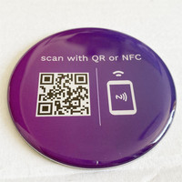 Étiquette de commande de table en époxy imperméable avec code QR NFC 13,56 MHz, mini-étiquette avec adhésif puissant pour utilisation en restaurant, 160 mm