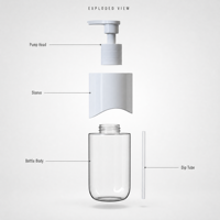 Bouteilles de shampoing, d'après-shampoing et de lotion en PET texturé personnalisé, avec pompe à lotion, emballage écologique, impression sérigraphique
