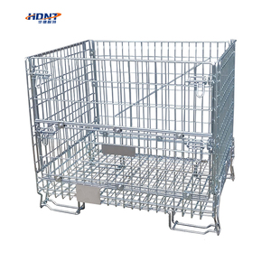 European Style Heavy-Duty <strong>Wire</strong> <strong>Mesh</strong> <strong>Container</strong> <strong>Warehouse</strong> <strong>Folding</strong> Safety Pallet Storage <strong>Wire</strong> Cages - Product Image 2