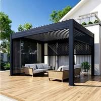 Pergola en aluminium robuste pour extérieur, anti-corrosion, design moderne, écologique, pour balcon, patio, jardin, cour, terrasse, personnalisable