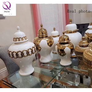 Pot de rangement en céramique de luxe européen Vase de table Décoration intérieure pour ornements de salon d'intérieur - Product Image 3