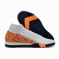 Chaussures de football montantes TF 15ème génération pour hommes, semelle plate avec coussin d'air intégré, semelle intermédiaire en PU, tige en PVC, caoutchouc imperméable