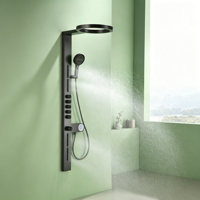 Colonne de douche murale de luxe avec pommeau haute pression, robinet intelligent et fonction pluie pour hôtel