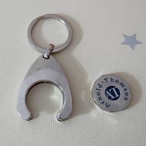 OEM kim loại <span class=keywords><strong>Euro</strong></span> Xe đẩy đồng xu chủ tùy chỉnh thiết kế kim loại Keyring siêu thị mua sắm giỏ hàng Chip Xe đẩy Token Coin Keychain - Product Image 5