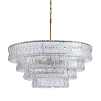 Lustre rond en verre d'art de luxe personnalisé Villa Restaurant Farmhouse Plafonnier décoratif en verre