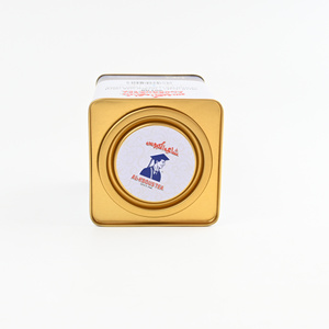 Lata de Té Metálica Cuadrada con Borde Dorado Personalizado, Tapa Redonda Interior, Impresión Bilingüe, hasta 9 onzas, para Envasado de Té Negro de Ceilán, Sri Lanka - Product Image 6