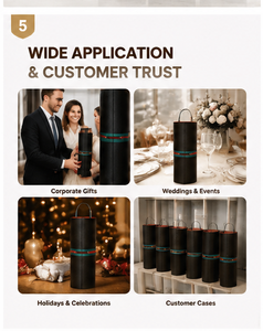 Emballage élégant pour bouteille noire et rouge avec construction durable, couleurs personnalisées et doublure douce pour les célébrations, boîte cadeau pour vin - Product Image 5