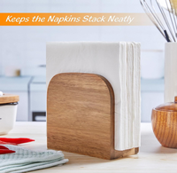 Porte-serviettes en bois classique de qualité supérieure, base lourde, écologique, pour éviter le basculement, idéal pour les restaurants, cafés et buffets