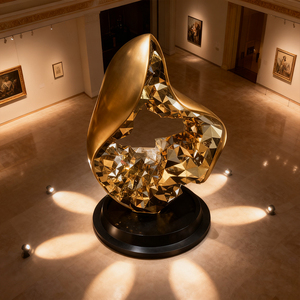 Jardín moderno y abstracto esculturas de arte de acero inoxidable grandes figuritas talladas para hoteles - Product Image 2