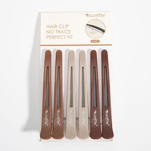 Lot <span class=keywords><strong>de</strong></span> 6 pinces à cheveux en plastique pour salon d'alligator ciseaux <span class=keywords><strong>de</strong></span> <span class=keywords><strong>coiffure</strong></span> colorés pince à bec <span class=keywords><strong>de</strong></span> canard avec logo personnalisé - Product Image 3