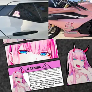 JDM Pink Anime Girl Eyes Auto Aufkleber Reflektierende Kratzer Dekorative Abziehbilder PVC für Auto Motorrad Roller Kraftstoff tank Helm