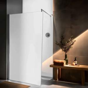 <span class=keywords><strong>Mampara</strong></span> de <span class=keywords><strong>Ducha</strong></span> de Vidrio Templado Impermeable para Baño, Panel de Puerta de <span class=keywords><strong>Ducha</strong></span> Fija sin Marco, Pantalla de <span class=keywords><strong>Ducha</strong></span> Gruesa Transparente de Acero Inoxidable - Product Image 4