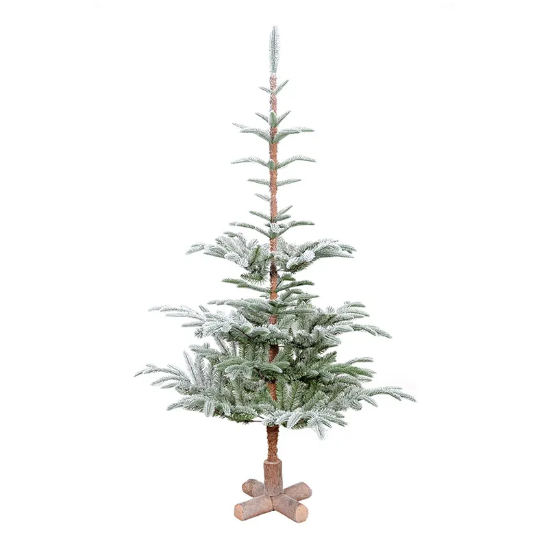 Mini Table Christmas Tree Snow Flocked Xmas Tree For Home Party Decoration With Wood Stand