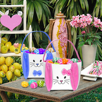Panier de Pâques artisanal de luxe durable en papier kraft avec finition brillante pour cadeaux, idéal pour les fêtes d'enfants et la chasse aux œufs de Pâques