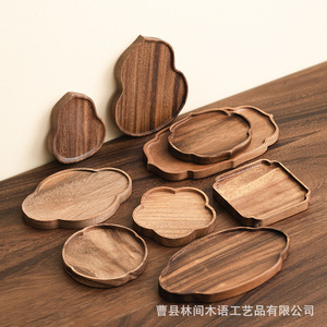 Bandeja de té de madera de nogal para uso doméstico, accesorio para juego de té, tapete aislante del calor, tapete para estufa - Product Image 5