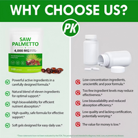 300 gélules de Saw Palmetto, capsules pour la santé de la prostate et des voies urinaires, soutien naturel à base de plantes, compléments de Saw Palmetto pour hommes