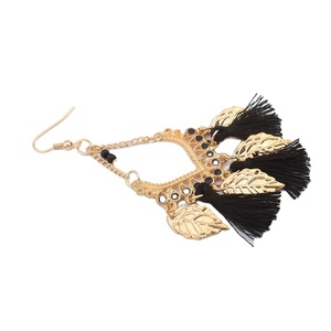 Bohème frange boucles d'oreilles or feuille de métal longue style discothèque populaire boucles d'oreilles - Product Image 2