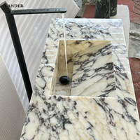 Lander Stone Calaccata Viola Marbre Évier Toilette Marbre Salle De Bains Évier Hôtel Chambre Marbre Lavabo Lavabo