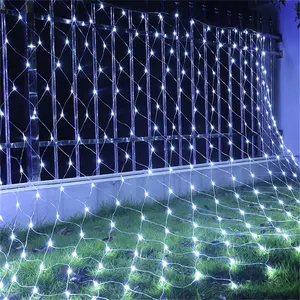 LED 문자열 요정 그물 조명 크리스마스 트리 장식 야외 웨딩 화환 커튼 6x 4m/3x2m 방 정원 DIY를위한 휴일 램프