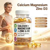 SIWEIDA Calcium Magnésium Zinc avec vitamine D3, gélules souples, complément nutritionnel quotidien pour adultes
