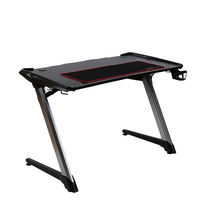 Bureau de jeu Zhongjia Racing avec structure métallique et surface en bois, éclairage LED 6 couleurs, 110x60x75cm, design moderne et tendance