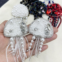 Broche Méduse 3D brodée à la main, perlée à la française, en tissu non tissé PVC et feutre, style luxe léger, à coudre sur vêtement, patch DIY pour costume
