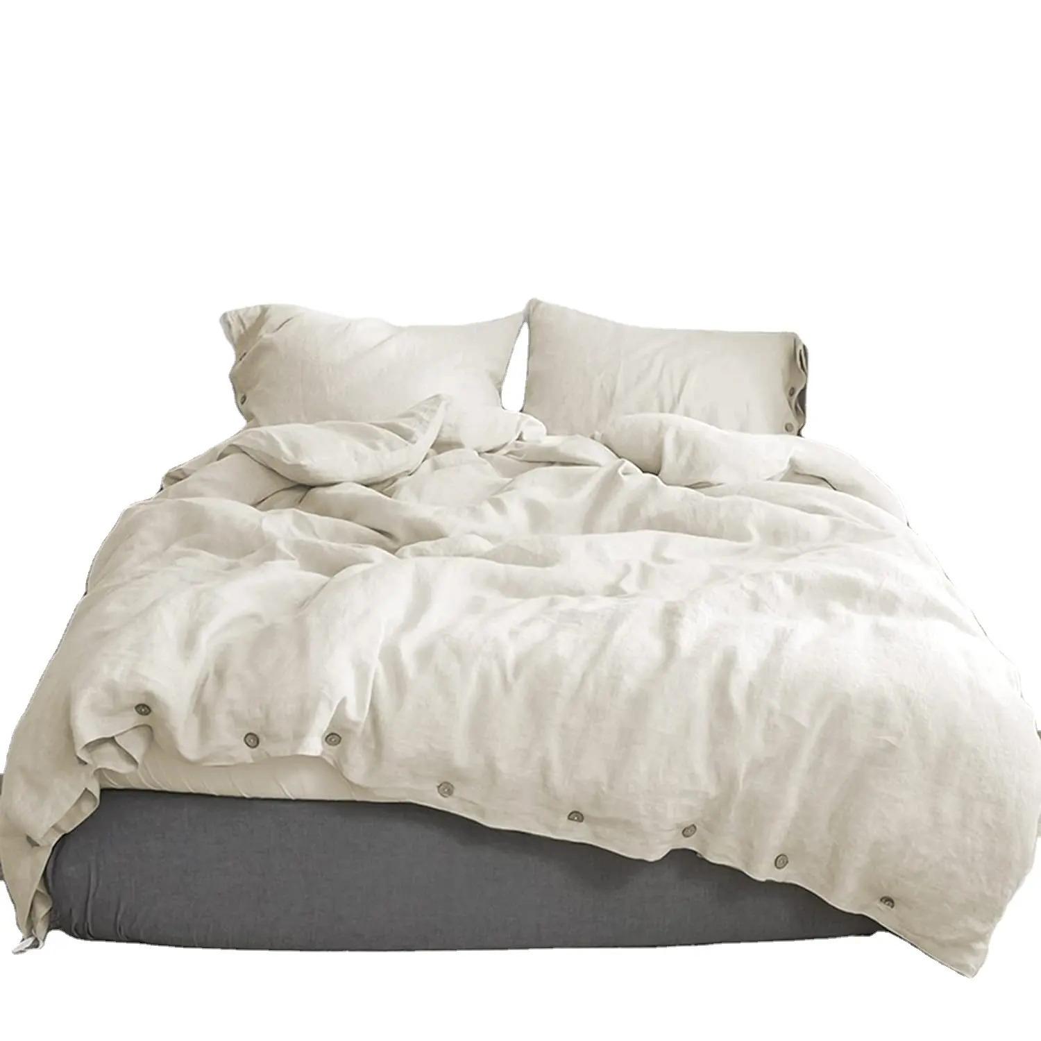 Benutzer definierte Bettwäsche-Sets Bettwäsche Großhandel Bettdecken King-Size-Bettwäsche-Set gutes Material Ramie Leinen Bettwäsche