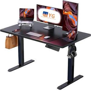 Escritorio de pie de doble motor de diseño moderno 28 '-46' de altura ajustable para juegos de oficina en casa sentado trabajando negro 2 opciones de montaje - Product Image 3