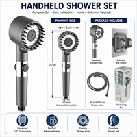 Pommeau de Douche Haute Pression 3 Modes Portable Économiseur d'Eau Réglable Arrêt à une Touche Filtre Massage Hôtel Toilettes Garantie 3 Ans
