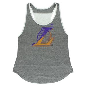 Adidas donna XL Los Angeles Lakers serbatoio energizzato da palestra tessuto a maglia traspirante grigio/bianco/viola con Logo personalizzato - Product Image 4