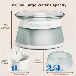 Bebedero Inteligente para Mascotas de 3.5L con Sensor de Movimiento, Tanque Doble Separado, Batería Inalámbrica de 4000mAh, Dispensador de Agua para Gatos - Product Image 2