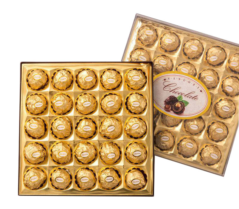 Wholesale custom private label halal sweet milk wafer nuts golden chocolate ball candy