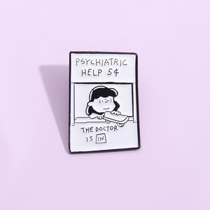 Pin Bros Kartun Lucu untuk Tas dan Pakaian, Pin Kerah Bantuan Psikiatri, Produk Kerajinan Logam - Product Image 3