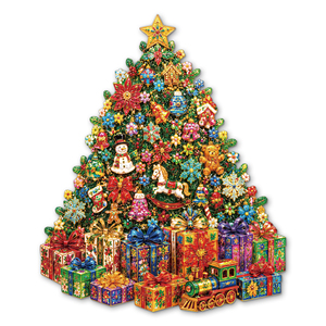 Puzzle en bois Arbre de Noël du Pays des Merveilles avec sacs de rangement et supports, compatible OEM pour cadeaux de Noël - Product Image 1