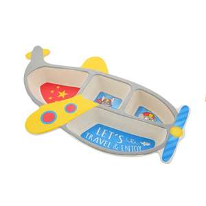 Vajilla Infantil de Dibujos Animados, <span class=keywords><strong>Plato</strong></span> para Niños con Divisiones, Platos de Comida de Fibra de Bambú - Product Image 2